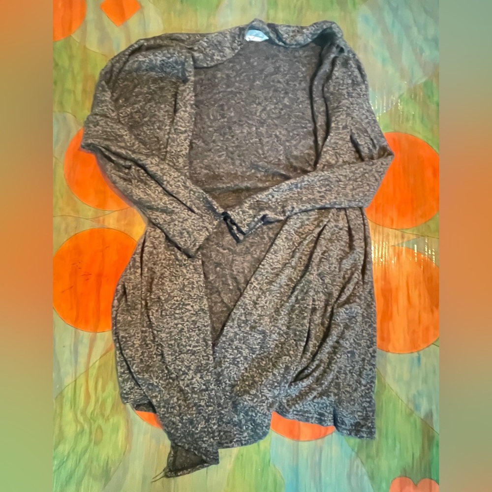 Prospect BLVD Womens Gray Black Sweater Cardigan Small Lightweight Open.